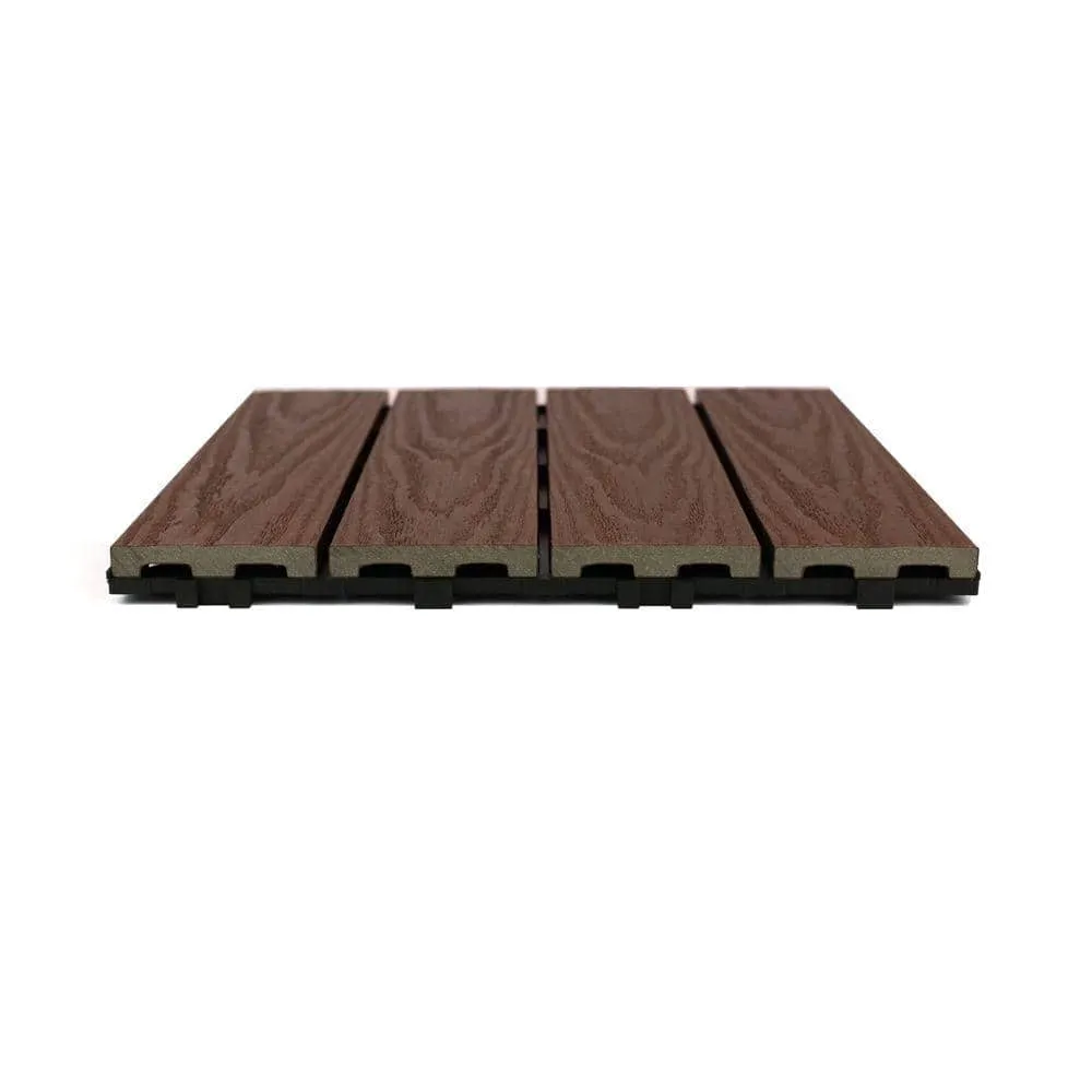 NewTechWood UltraShield Naturale 1 ft. x 1 ft. Quick Deck Outdoor Composite Deck Tile in California Redwood (10 sq. ft. per box), photo 5 of 9