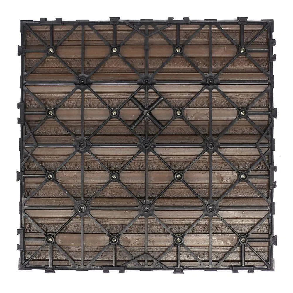 NewTechWood UltraShield Naturale 1 ft. x 1 ft. Quick Deck Outdoor Composite Deck Tile in California Redwood (10 sq. ft. per box), photo 4 of 9