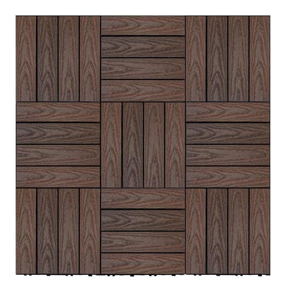 NewTechWood UltraShield Naturale 1 ft. x 1 ft. Quick Deck Outdoor Composite Deck Tile in California Redwood (10 sq. ft. per box), photo 8 of 9