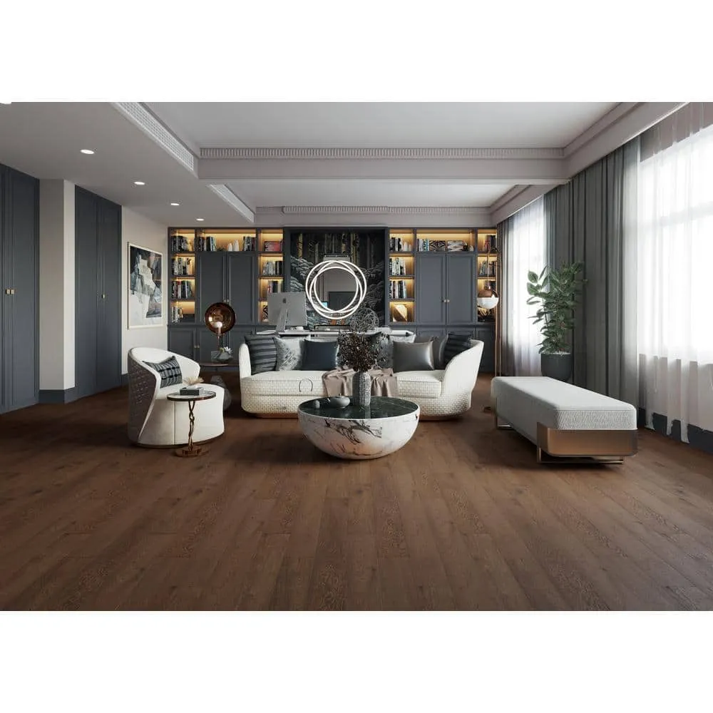 ACQUA FLOORS Cameron Oak 1/4 in. T x 5 in. W Click Lock Wire Brushed Engineered Hardwood Flooring (16.68 sq.ft./case), photo 4 of 7