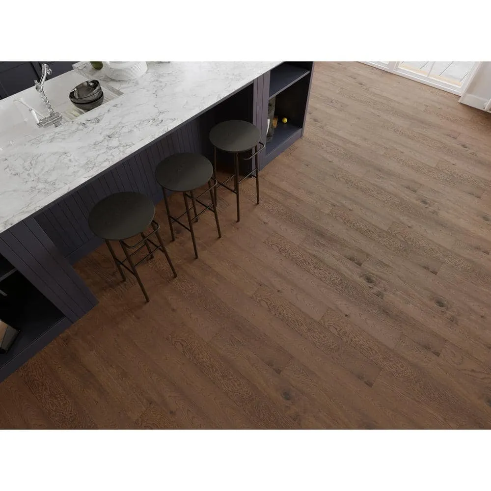 ACQUA FLOORS Cameron Oak 1/4 in. T x 5 in. W Click Lock Wire Brushed Engineered Hardwood Flooring (16.68 sq.ft./case), photo 7 of 7