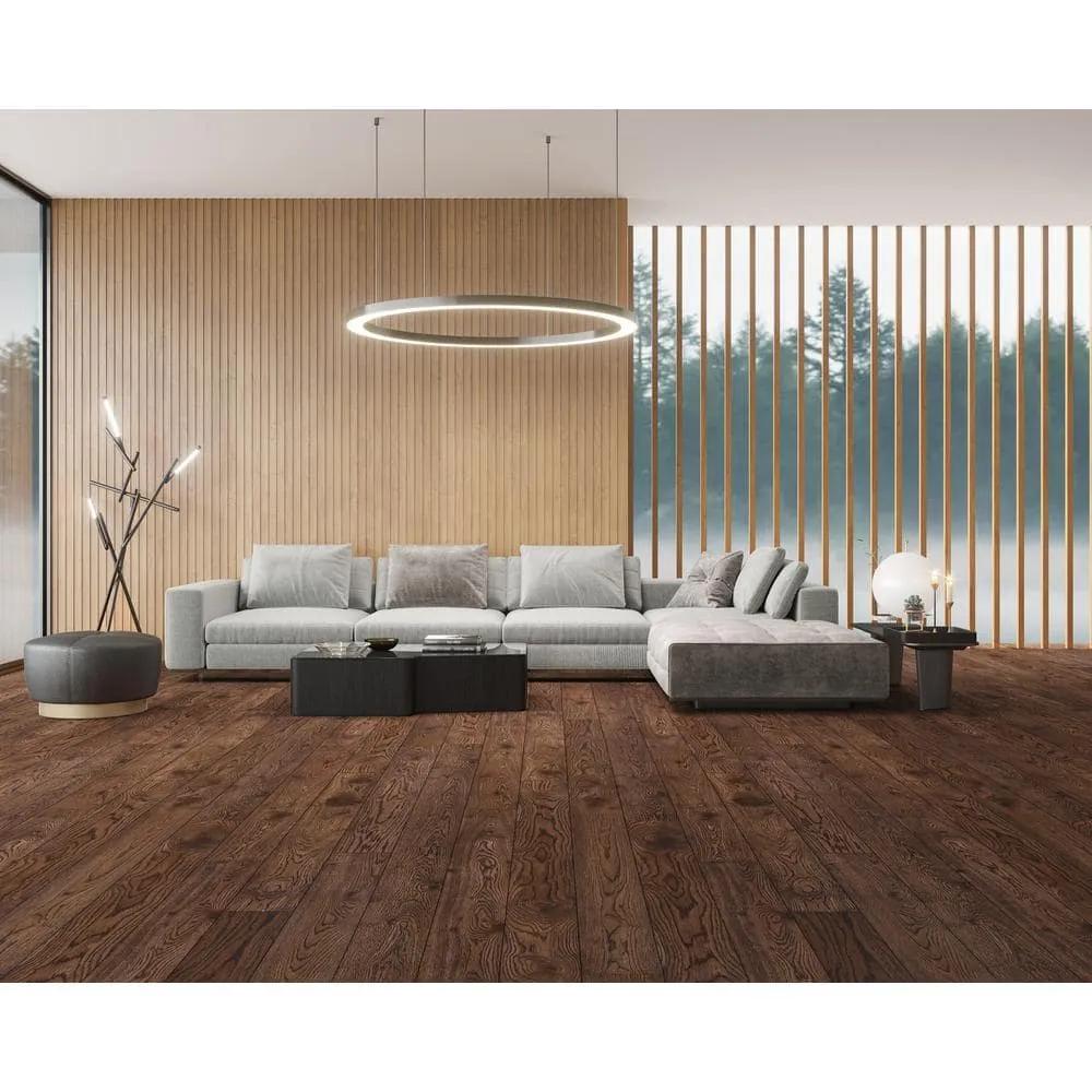 ACQUA FLOORS Cameron Oak 1/4 in. T x 5 in. W Click Lock Wire Brushed Engineered Hardwood Flooring (16.68 sq.ft./case), photo 3 of 7