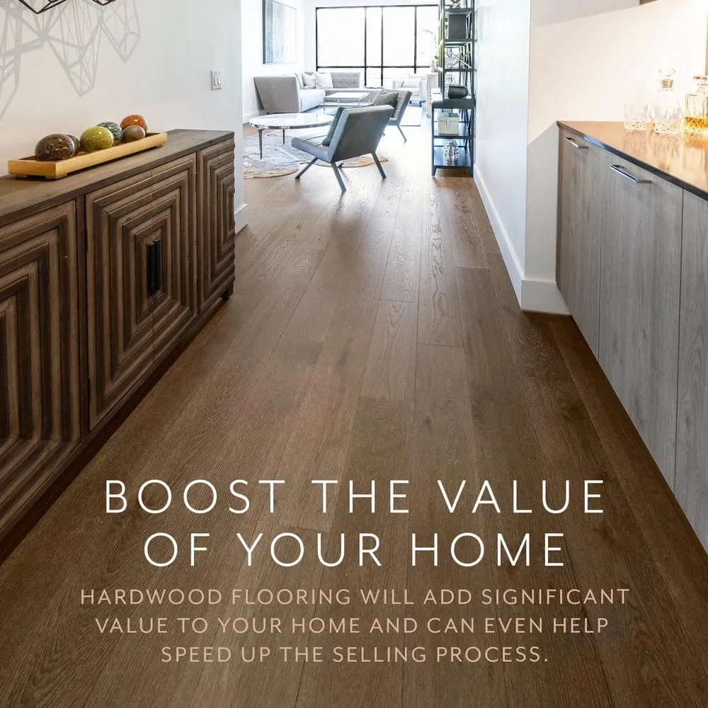 ASPEN FLOORING Cannon Hickory 1/2 in. T x 7.5 in. W Water Resistant Wire Brushed Engineered Hardwood Flooring (31.09 sqft/case), photo 4 of 12