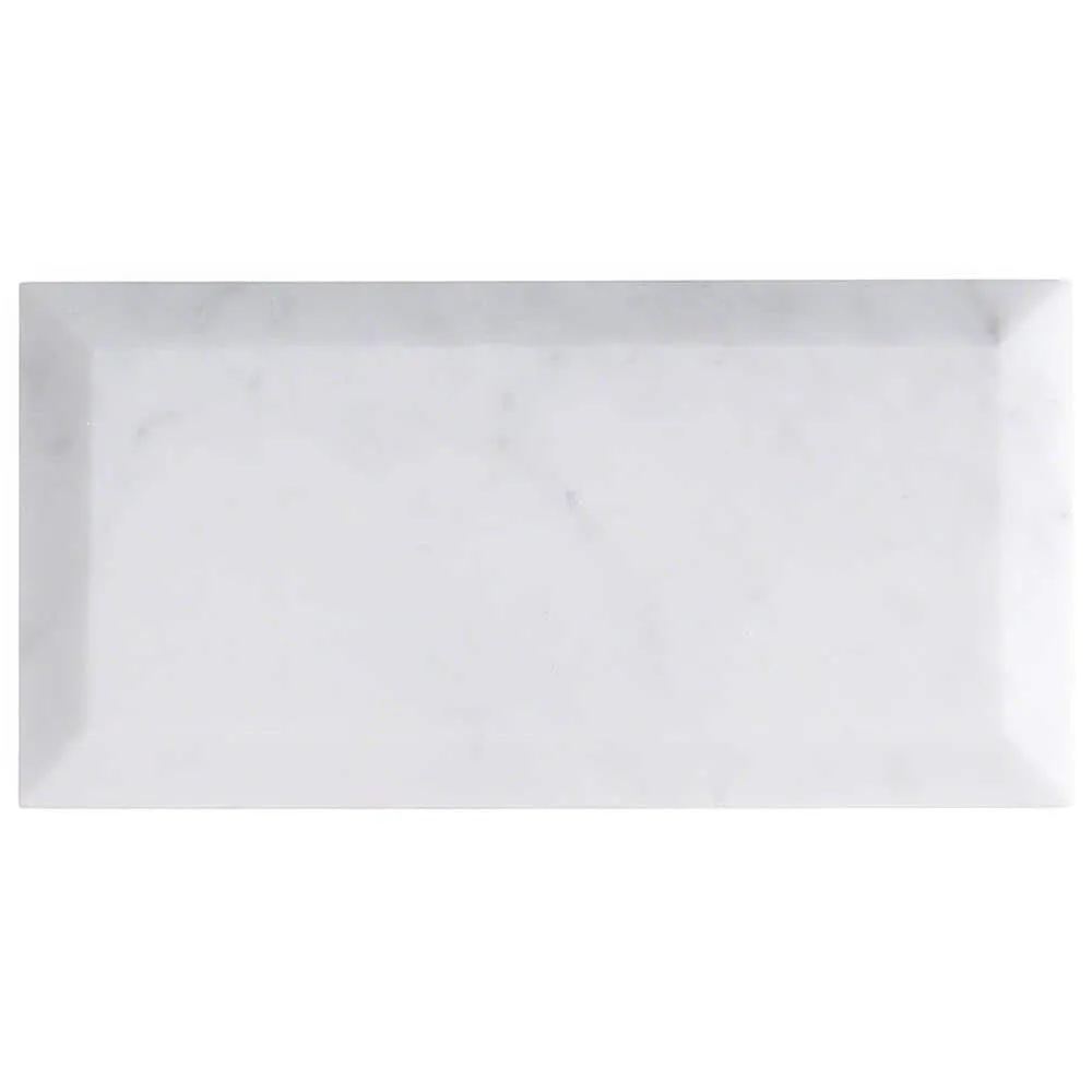 Ivy Hill Tile White Carrara Beveled 3 in. x 6 in. x 9mm Polished Marble Subway Tile (40 Pieces, 5 Sq. Ft. Per Box), photo 7 of 8