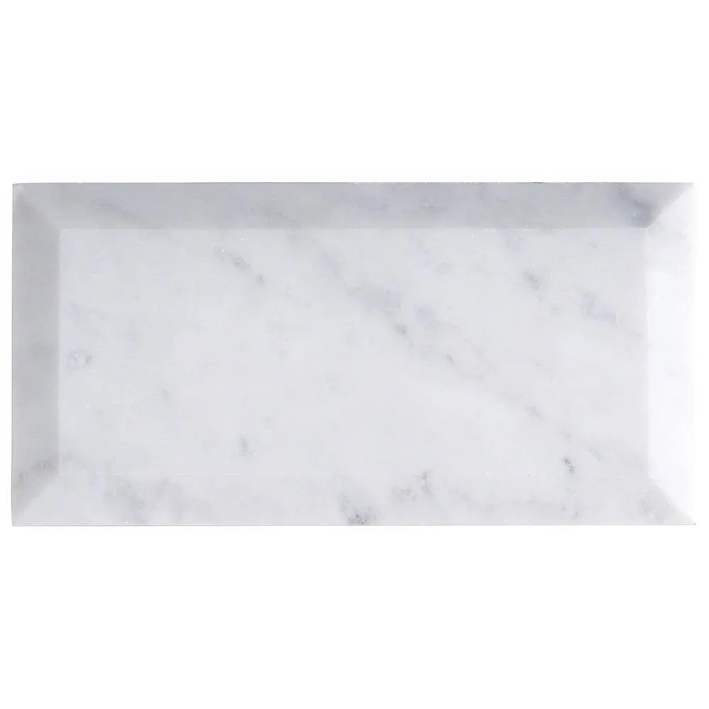 Ivy Hill Tile White Carrara Beveled 3 in. x 6 in. x 9mm Polished Marble Subway Tile (40 Pieces, 5 Sq. Ft. Per Box), photo 8 of 8