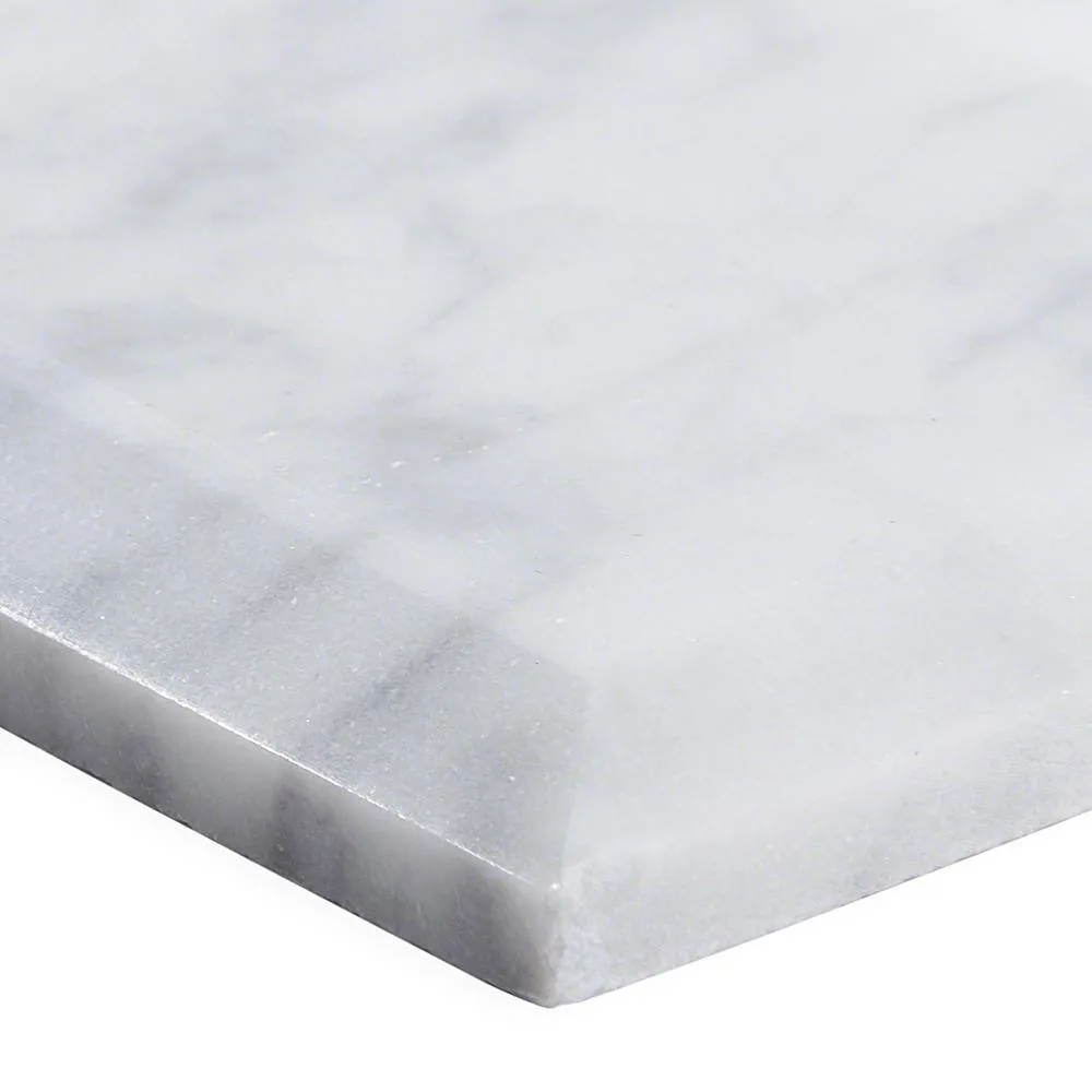 Ivy Hill Tile White Carrara Beveled 3 in. x 6 in. x 9mm Polished Marble Subway Tile (40 Pieces, 5 Sq. Ft. Per Box), photo 4 of 8