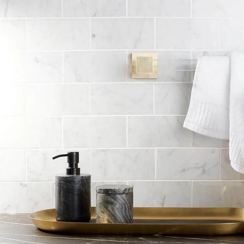 Ivy Hill Tile White Carrara 3 in. x 6 in. x 9mm Polished Marble Subway Tile (40 Pieces, 5 sq. ft. per Box), photo 4 of 8