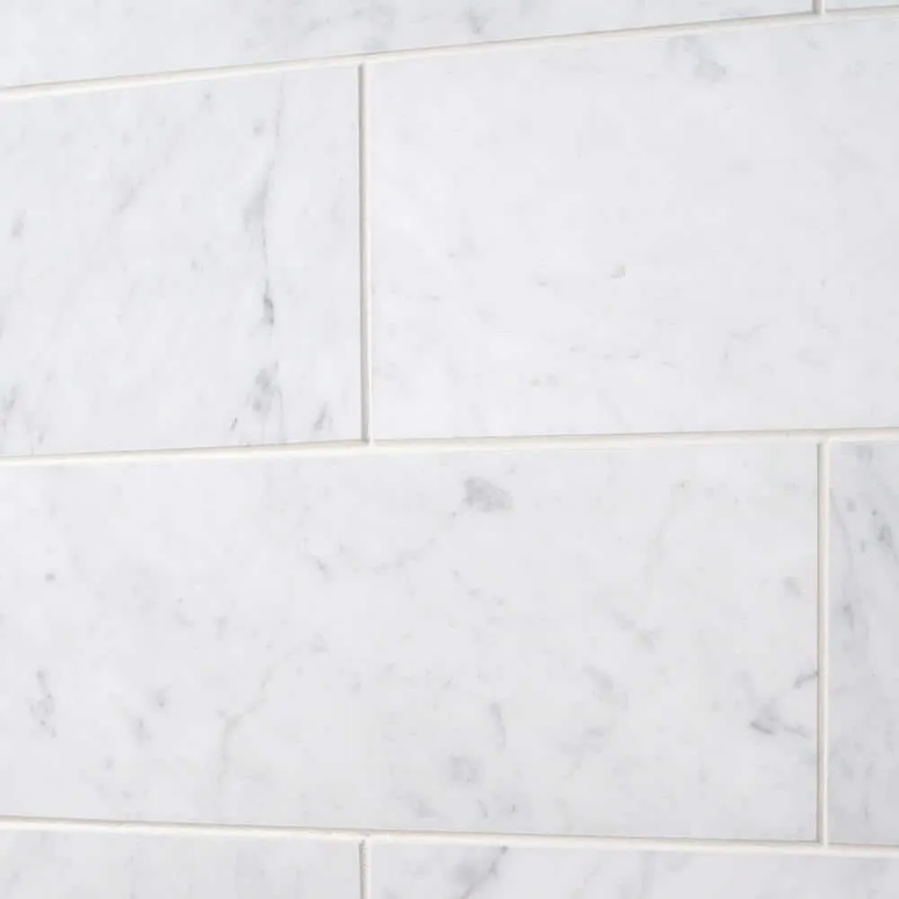 Ivy Hill Tile White Carrara 4 in. x 12 in. x 9mm Polished Marble Subway Tile (30 Pieces, 10 sq. ft. per Box), photo 3 of 8