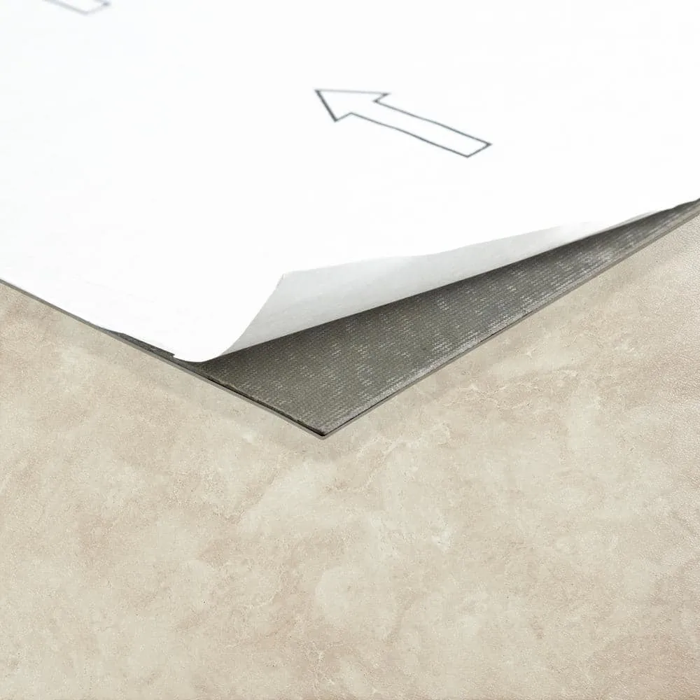 ACHIM Sterling Natural Carrera Marble 12 in. x 12 in. Peel and Stick Vinyl Tile (45 sq. ft. / case), photo 4 of 8