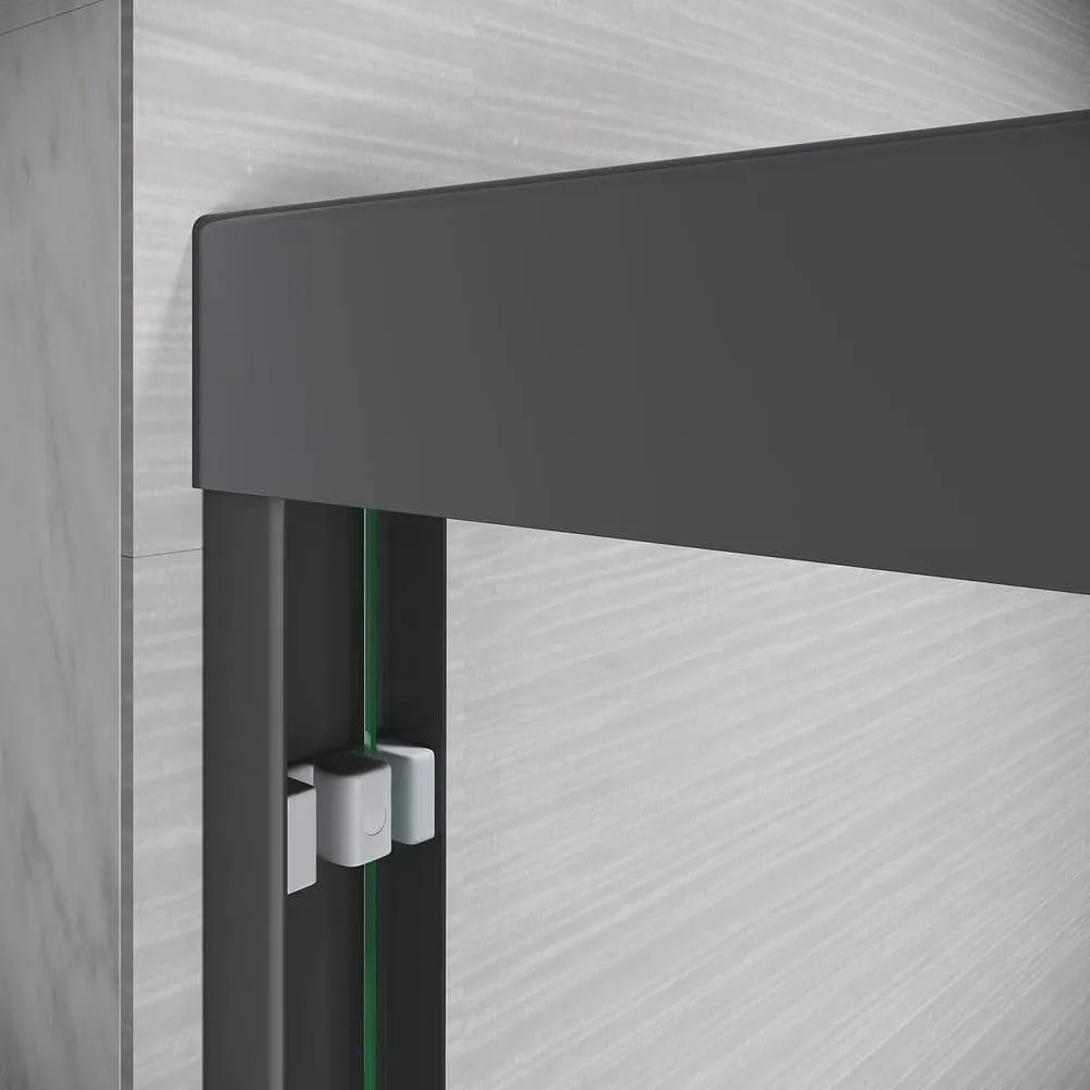 CASAINC 44-48 in. W x 72 in. H Sliding Adjustable Semi-Frameless Shower Door in Matte Black with Thick Clear Tempered Glass, photo 5 of 8