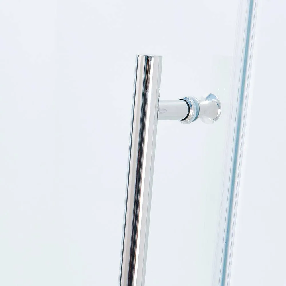 CASAINC 56-60 in. W x 75 in. H Single Sliding Semi-Frame 304 Stainless Steel Shower Door in Chrome with 5/16 in. Clear Glass, photo 3 of 8