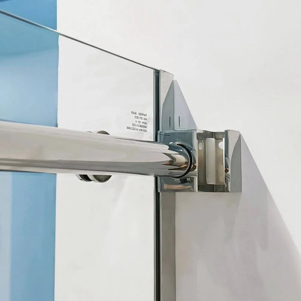CASAINC 56-60 in. W x 75 in. H Single Sliding Semi-Frame 304 Stainless Steel Shower Door in Chrome with 5/16 in. Clear Glass, photo 7 of 8