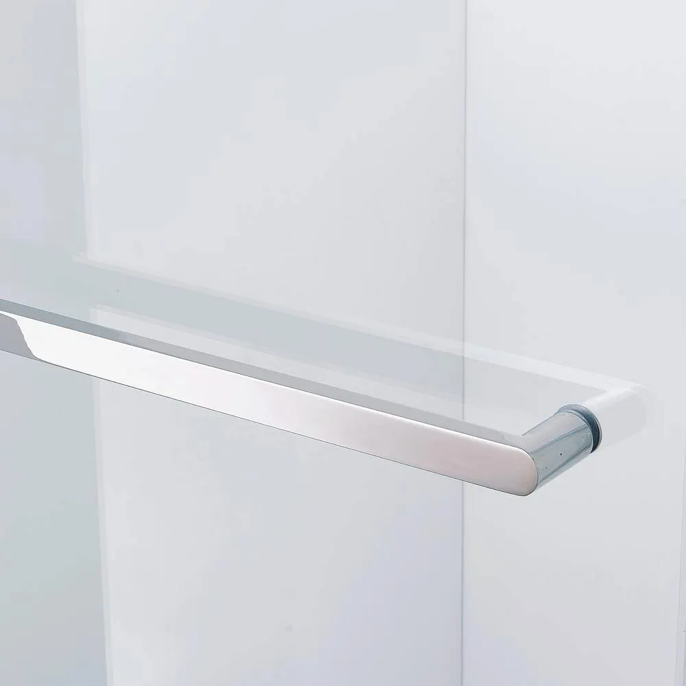 CASAINC 56-60 in. W x 75 in. H Single Sliding Semi-Frame 304 Stainless Steel Shower Door in Chrome with 5/16 in. Clear Glass, photo 4 of 8