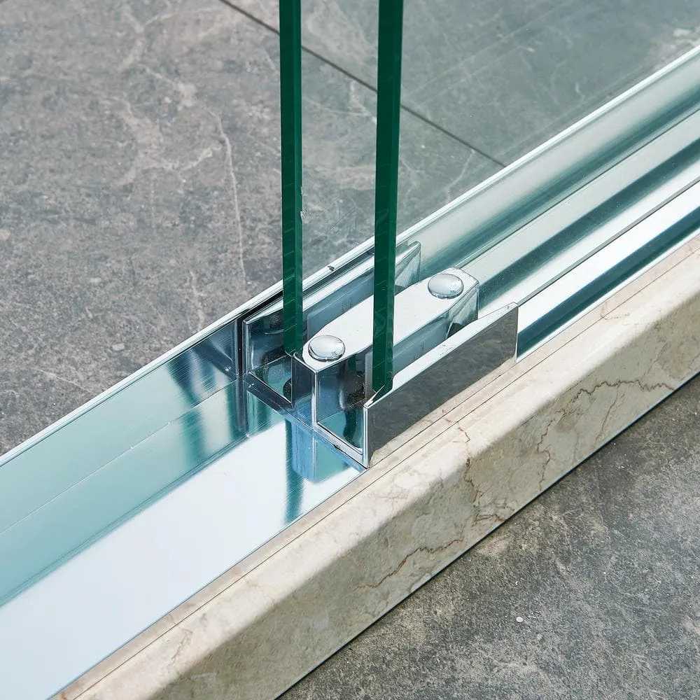 CASAINC 44-48 in. W x 75 in. H Double Sliding Aluminum Alloy Frame Shower Door in Chrome with 5/16 in. Clear Glass, photo 6 of 7