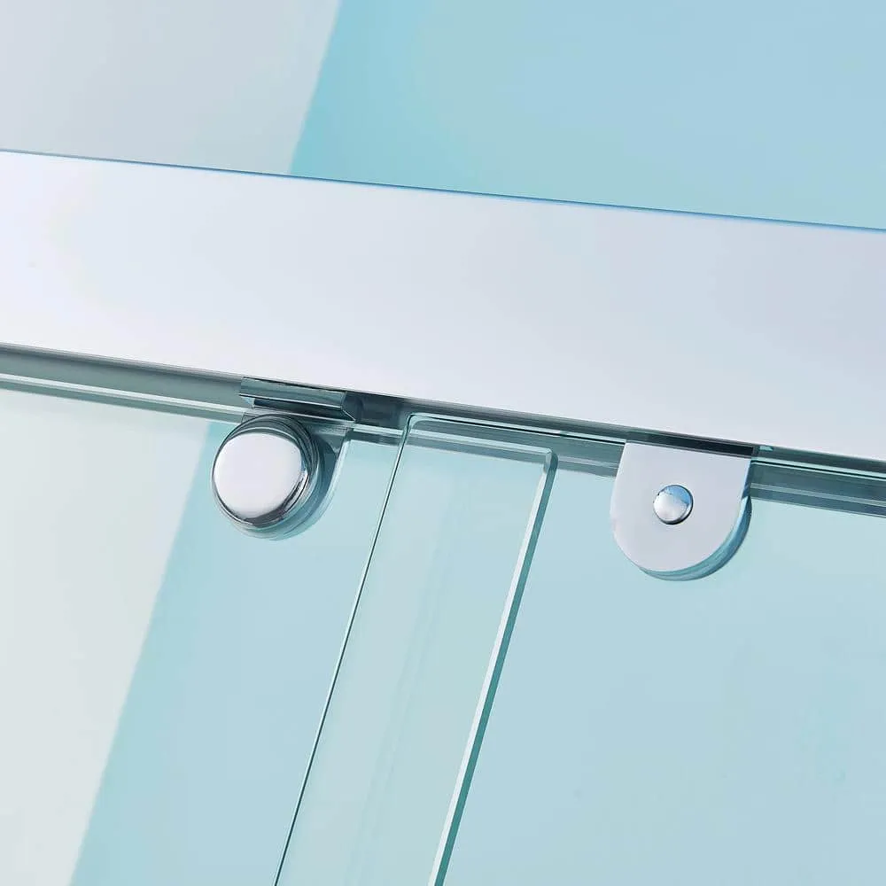 CASAINC 44-48 in. W x 75 in. H Double Sliding Aluminum Alloy Frame Shower Door in Chrome with 5/16 in. Clear Glass, photo 3 of 7