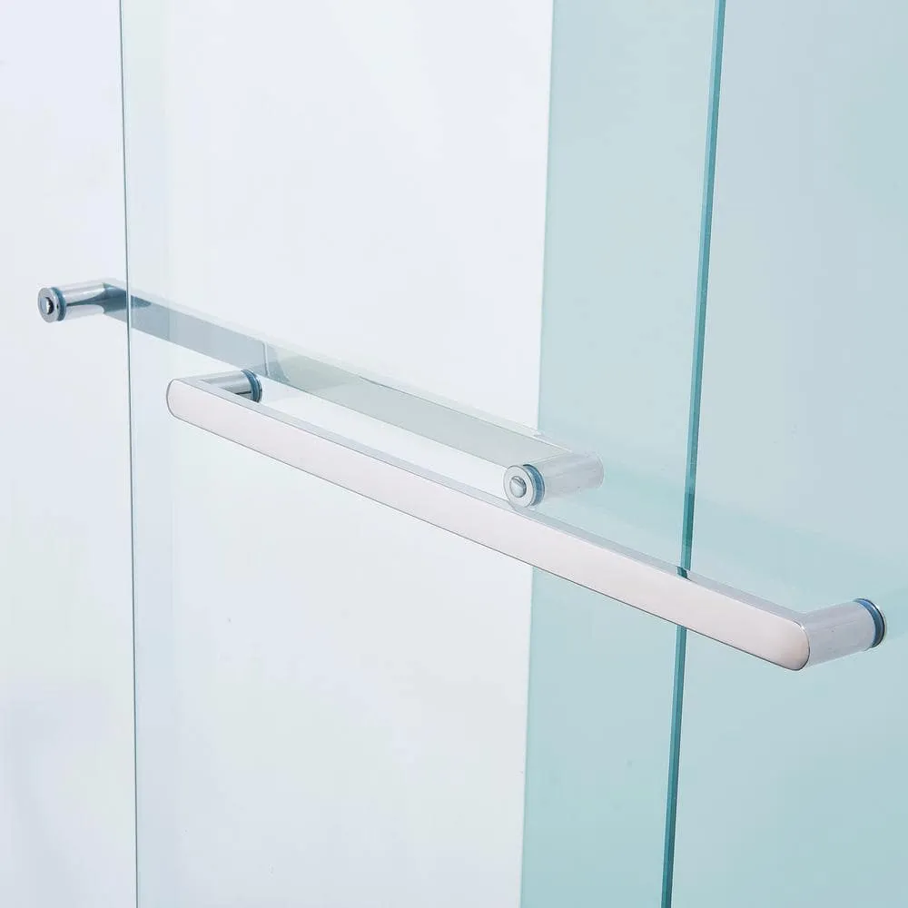 CASAINC 44-48 in. W x 75 in. H Double Sliding Aluminum Alloy Frame Shower Door in Chrome with 5/16 in. Clear Glass, photo 5 of 7