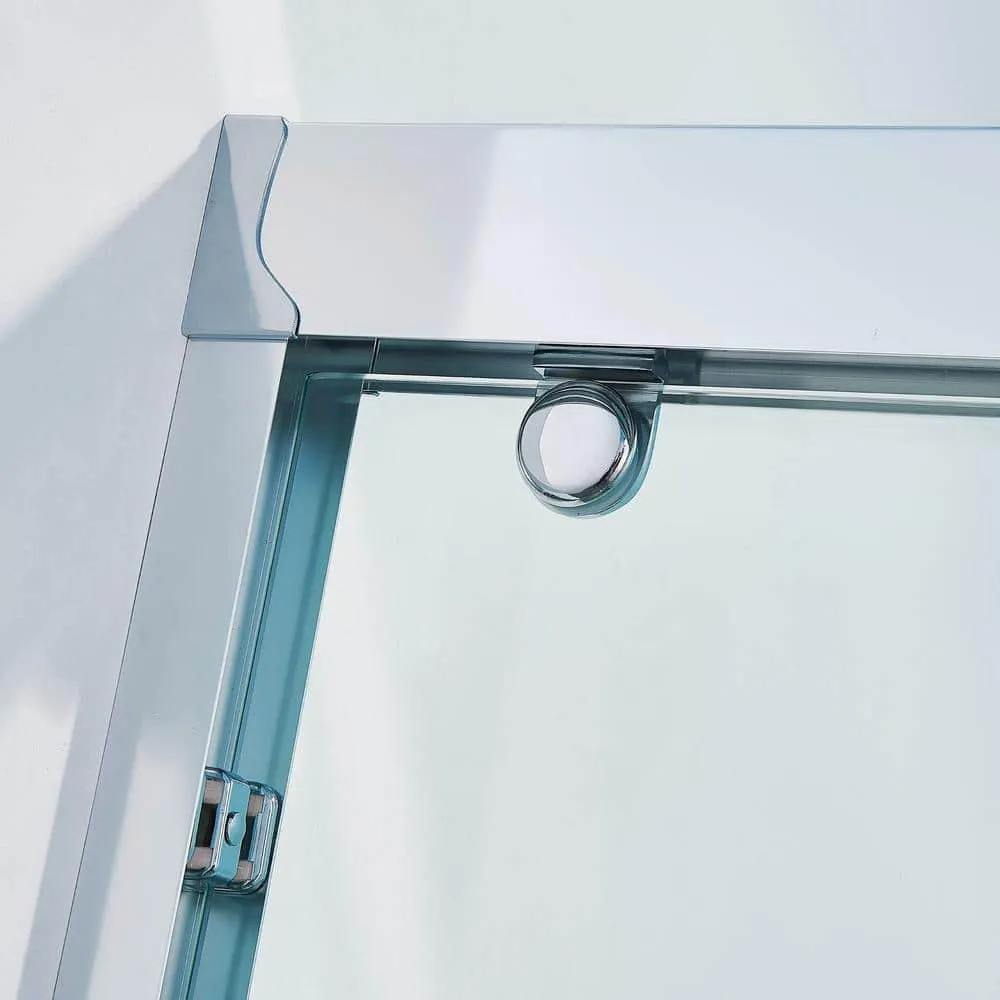 CASAINC 44-48 in. W x 75 in. H Double Sliding Aluminum Alloy Frame Shower Door in Chrome with 5/16 in. Clear Glass, photo 2 of 7