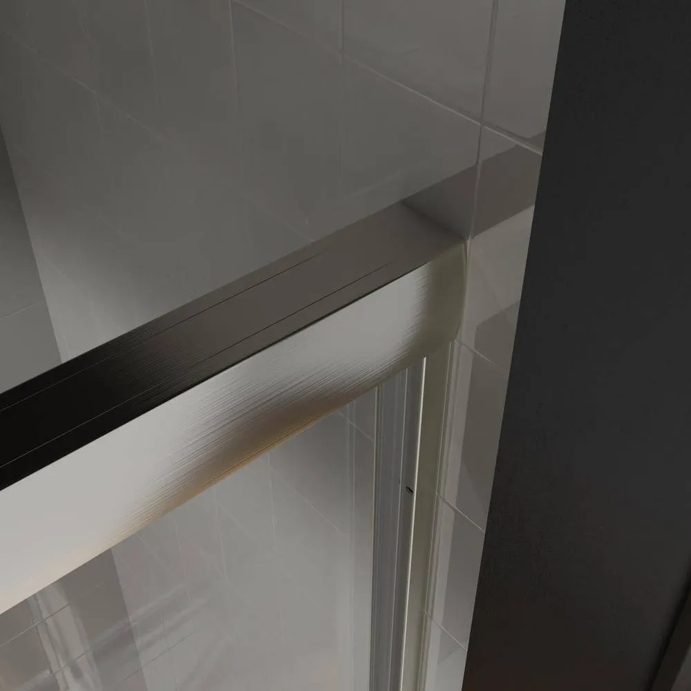 CASAINC 48 in. W x 72 in. H Framed Sliding Shower Door in Brushed Nickel with Tempered Glass, photo 12 of 13