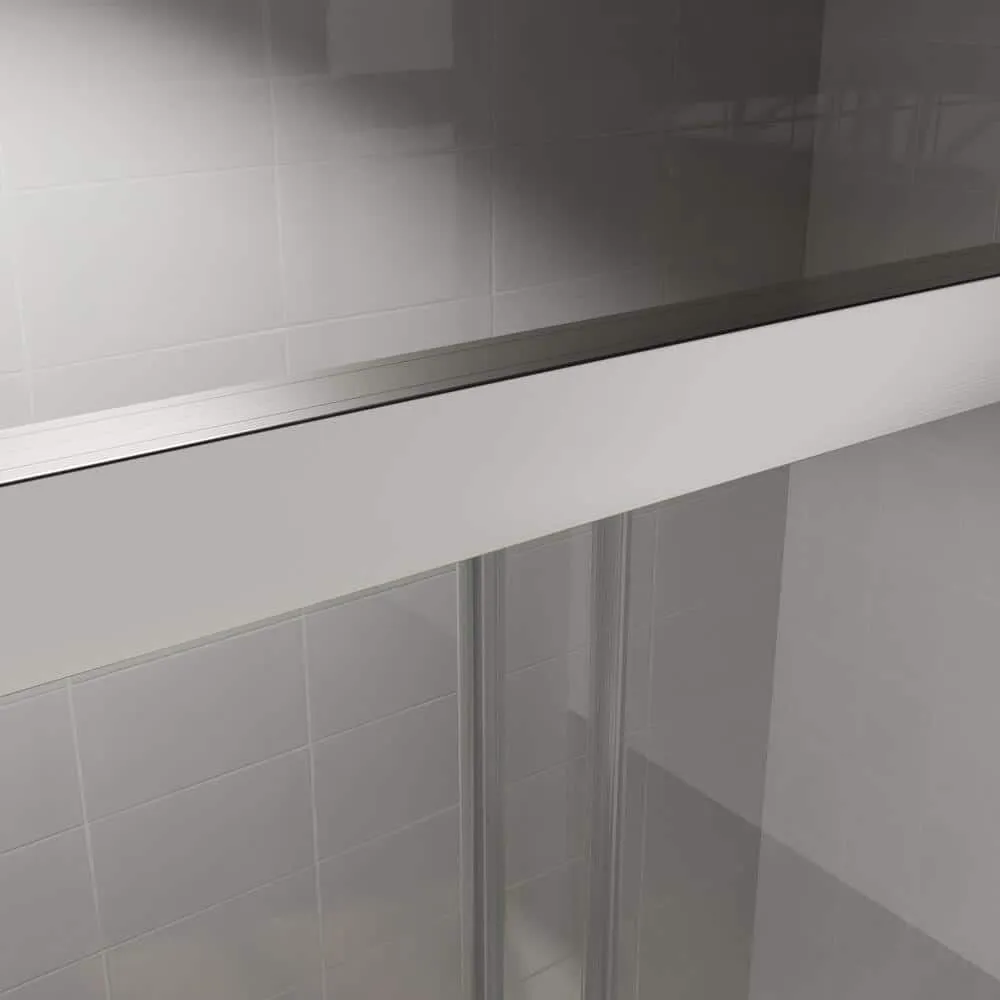 CASAINC 48 in. W x 72 in. H Framed Sliding Shower Door in Brushed Nickel with Tempered Glass, photo 11 of 13