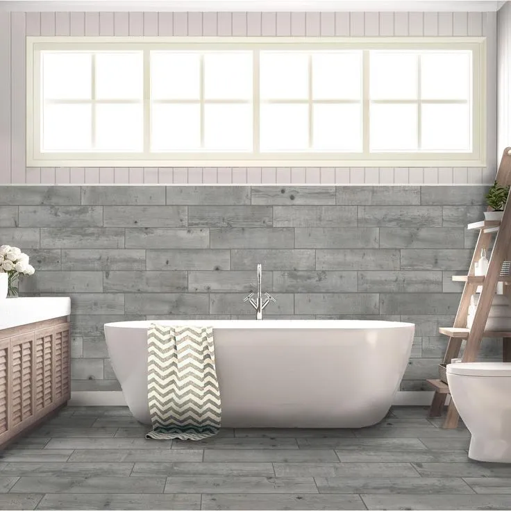 Florida Tile Home Collection Timber Grey 6 in. x 24 in. Porcelain Floor and Wall Tile (448 sq. ft./ pallet), photo 3 of 8