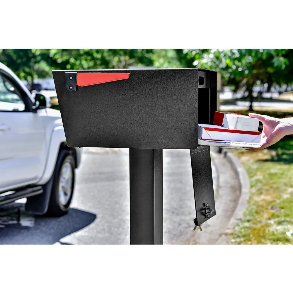 Mail Boss Mail Manager Street Safe Black Post-Mount Mailbox with High Security Reinforced Rear Locking System, photo 10 of 13