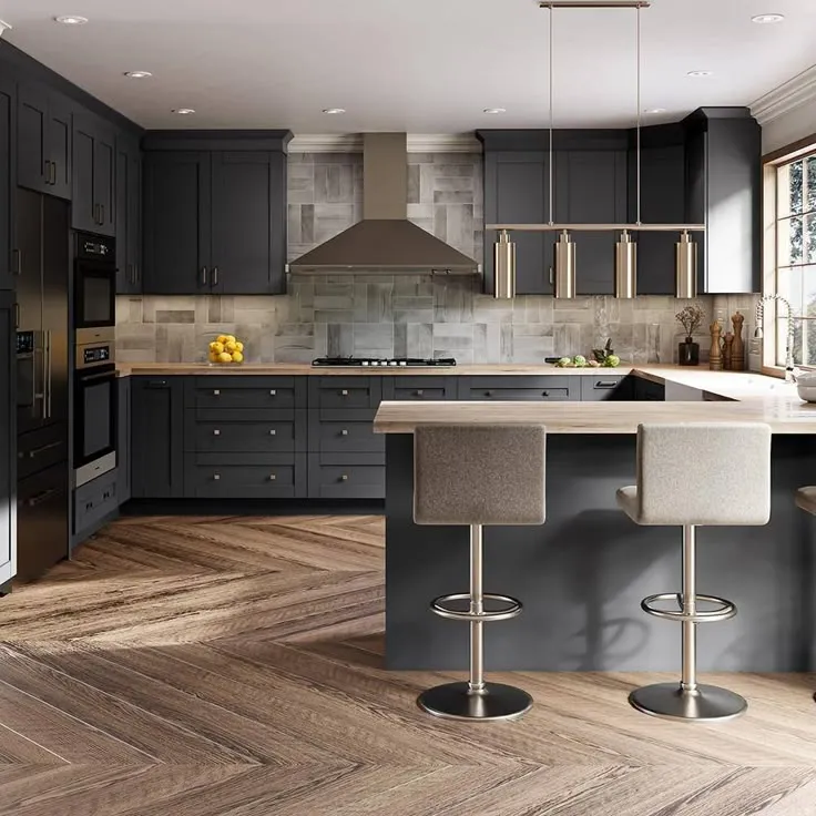Home Decorators Collection Washington 24 in. W x 24 in. D x 84 in. H Assembled Plywood Pantry Kitchen Cabinet in Onyx with 4ROT Soft Close, photo 5 of 5