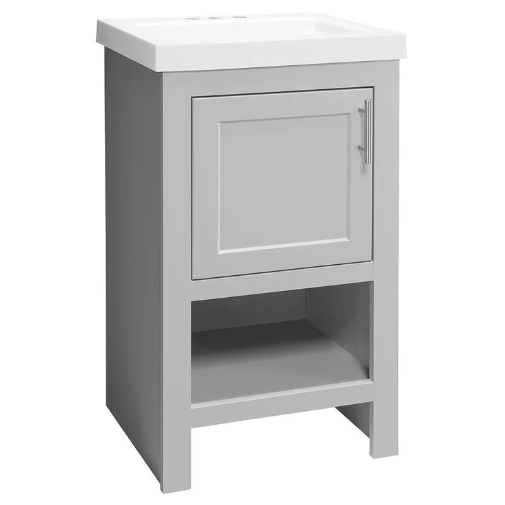 Spa 18-1/2 in. W Bath Vanity in Dove Gray with Cultured Marble Vanity Top in White with White Sink, photo 6 of 11