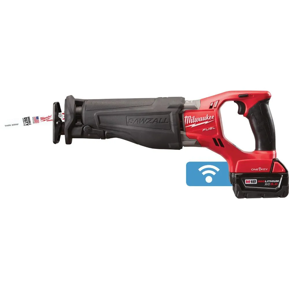 M18 FUEL ONE-KEY 18-Volt Lithium-Ion Brushless Cordless SAWZALL Reciprocating Saw Kit with Two 5.0 Ah Batteries, Case, photo 3 of 7