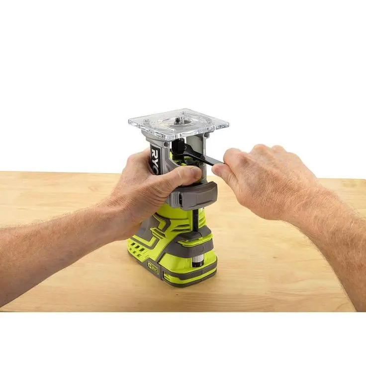 RYOBI 18-Volt ONE+ Cordless Fixed Base Trim Router (Tool Only) with Tool Free Depth Adjustment, photo 8 of 8