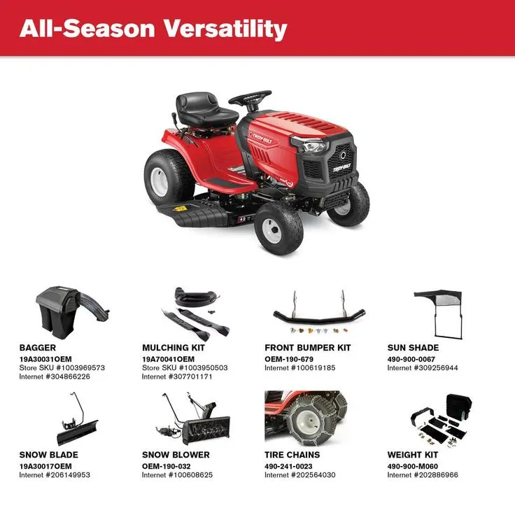 Troy-Bilt Pony 42 in. 439 cc Auto-Choke Engine 7-Speed Manual Drive Gas Riding Lawn Tractor with Mow-in-Reverse (CA Compliant), photo 4 of 5