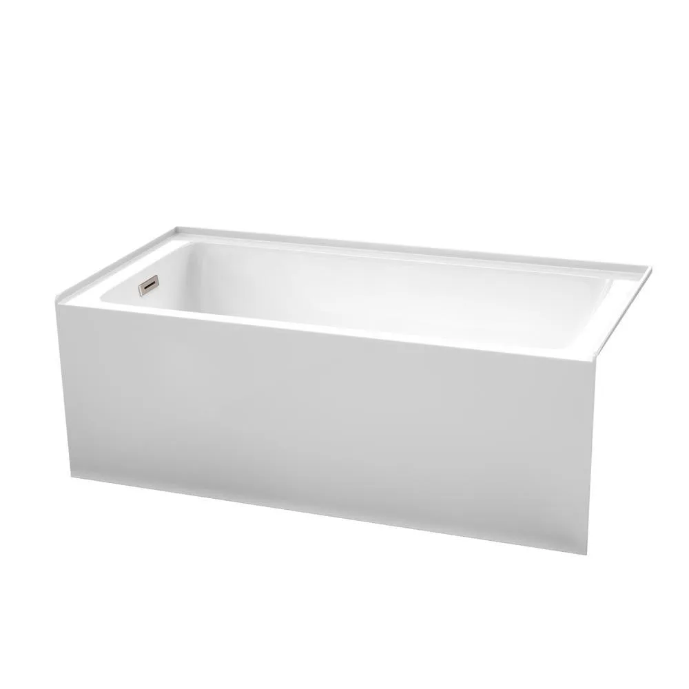 Grayley 60 in. L x 30 in. W Acrylic Right Hand Drain Rectangular Alcove Bathtub in White with Chrome Trim, photo 9 of 11