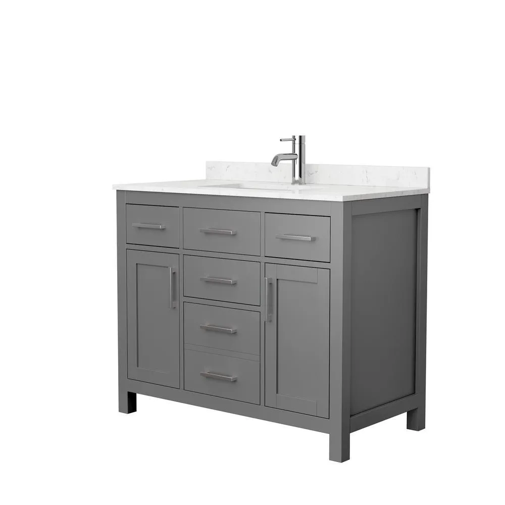 Beckett 72 in. W x 22 in. D Double Bath Vanity in Dark Gray with Cultured Marble Vanity Top in White with White Basins, photo 16 of 54
