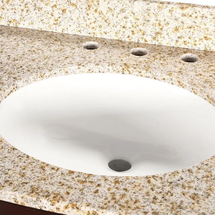 Terryn 31 in. W x 35 in. H x 20 in. D Vanity in Cherry with Granite Vanity Top in Beige with White Basin, photo 5 of 7
