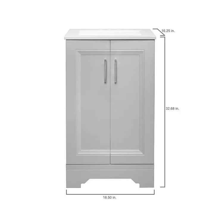 Willowridge 18-1/2 in. W Bath Vanity in Dove Gray with Cultured Marble Vanity Top in White with White Sink, photo 3 of 9