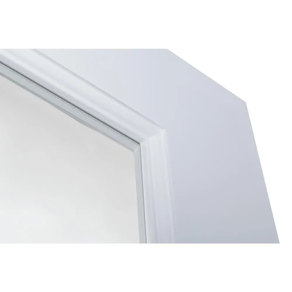 28 in. x 80 in. 1-Lite Clear Glass True Divided White Finished Solid Core Wood French Interior Door Slab, photo 8 of 12
