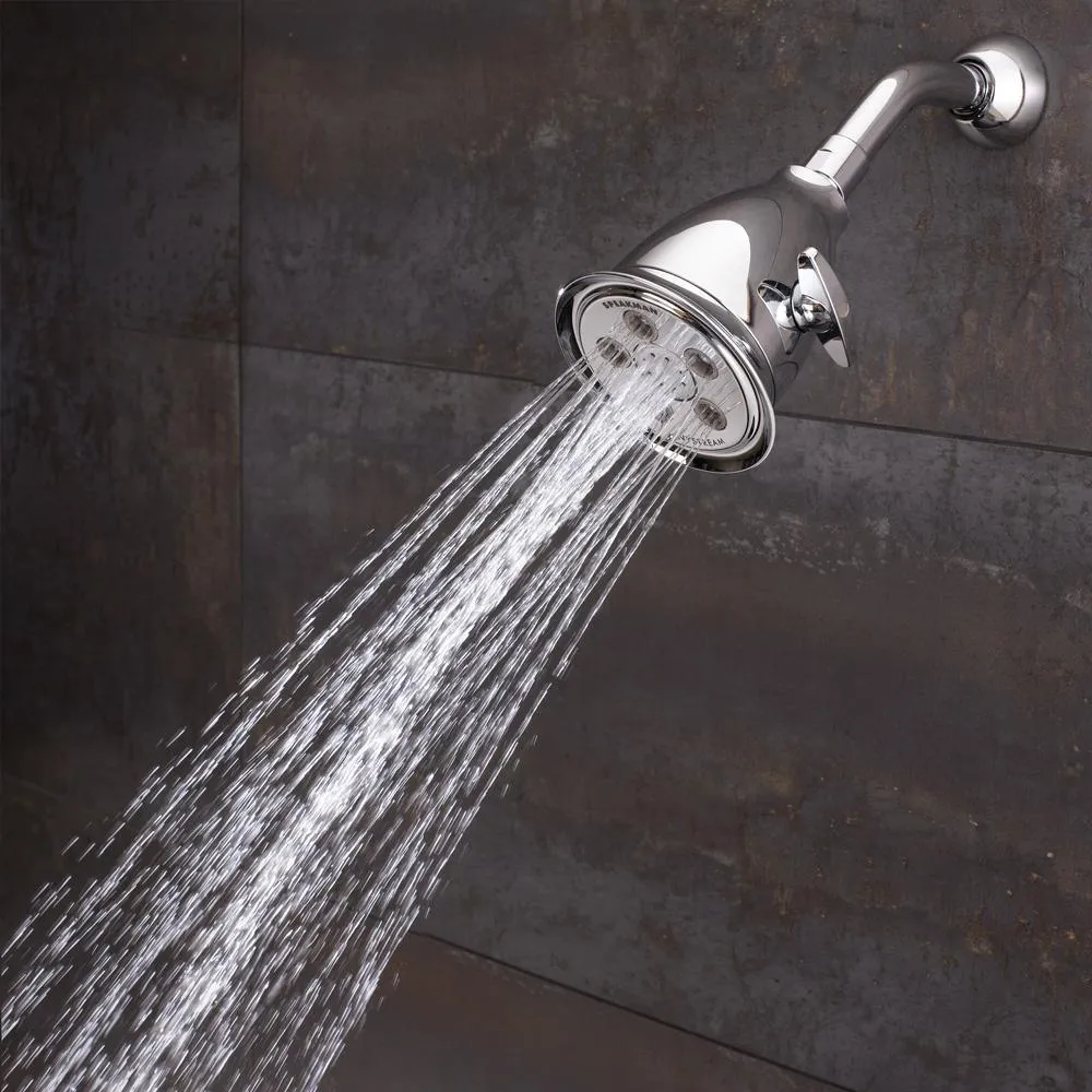 3-Spray 4.1 in. Single Wall MountHigh Pressure Fixed Adjustable Shower Head in Polished Chrome, photo 7 of 14