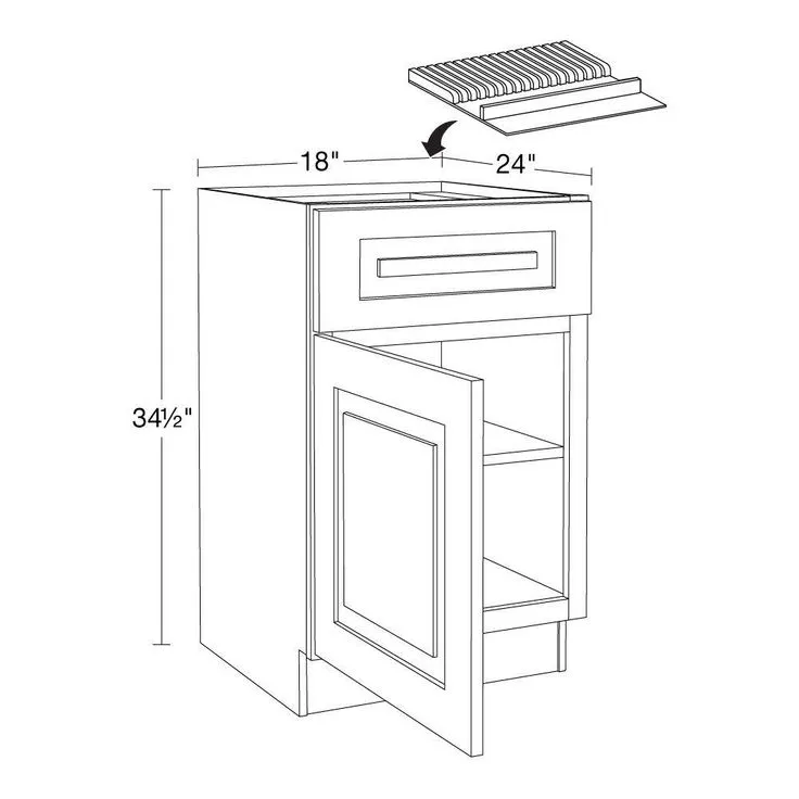 Home Decorators Collection Grayson 18 in. W x 24 in. D x 34.5 in. H Assembled Plywood Base Kitchen Cabinet in Mythic Blue with Knife Block LH, photo 3 of 5