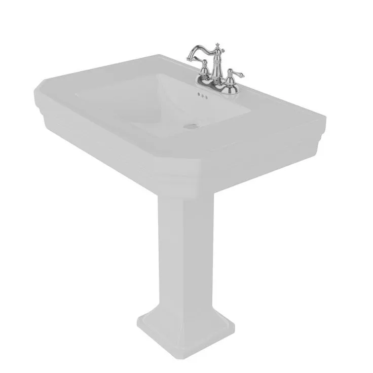 Barclay Products Corbin Pedestal Sink Combo in White with 4 in. Centerset Faucet Holes, photo 3 of 6