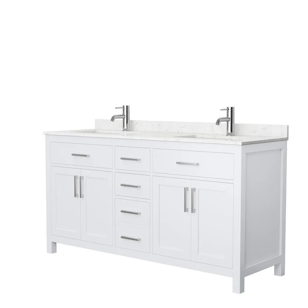 Beckett 72 in. W x 22 in. D Double Bath Vanity in Dark Gray with Cultured Marble Vanity Top in White with White Basins, photo 32 of 54