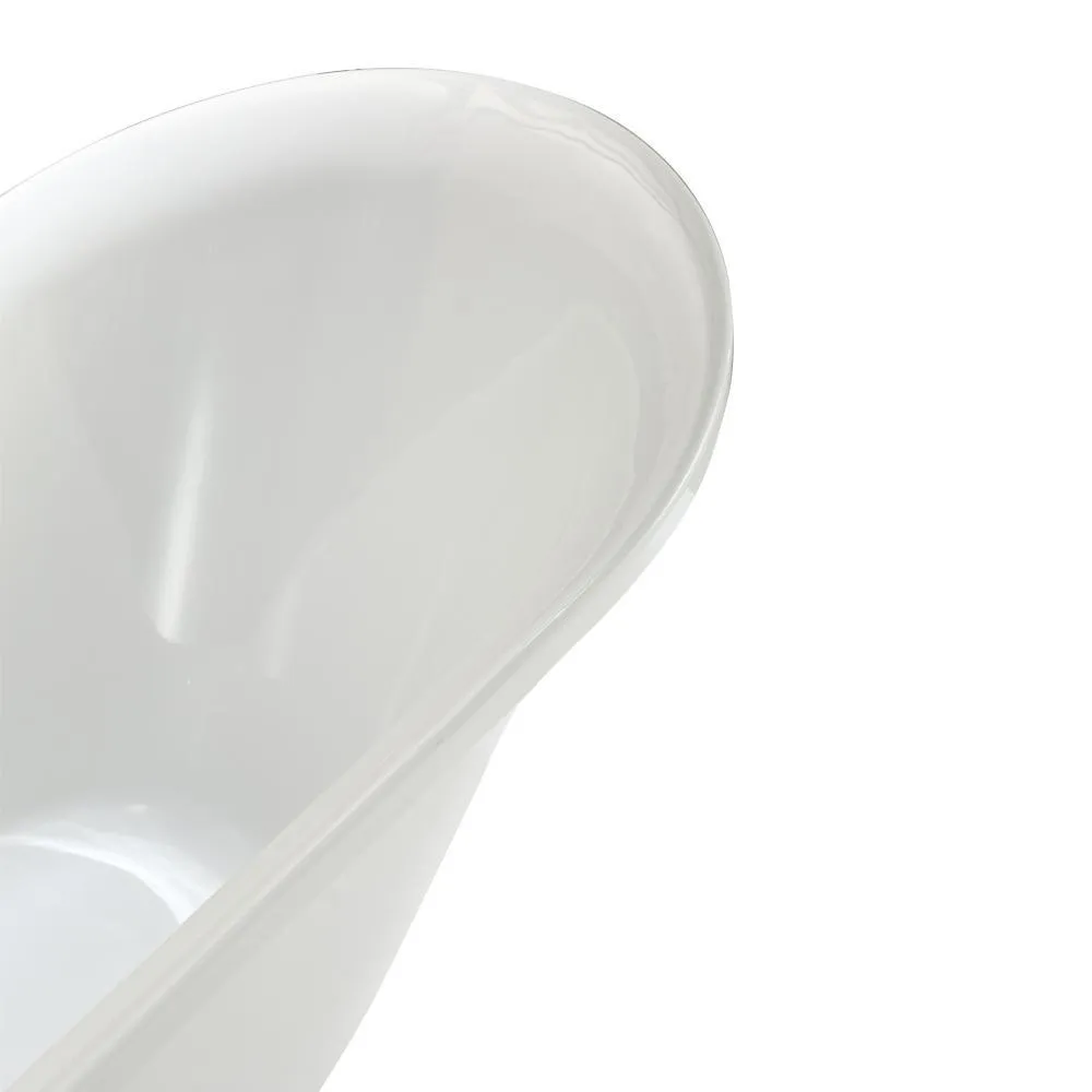 Jacqueline 5.7 ft. Acrylic Clawfoot Non-Whirlpool Bathtub in White, photo 5 of 7