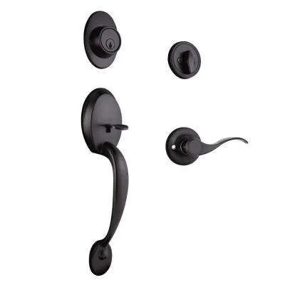 Arc Timeless Bronze 1-Piece Door Handleset with D Grip and Portofino Lever