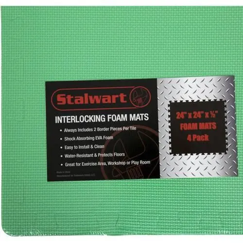 Foam Mat Floor Tiles, Interlocking EVA Foam Padding by Stalwart ? Soft Flooring for Exercising, Yoga, Camping, Kids, Babies, Playroom ? 4 Pack, photo 4 of 7