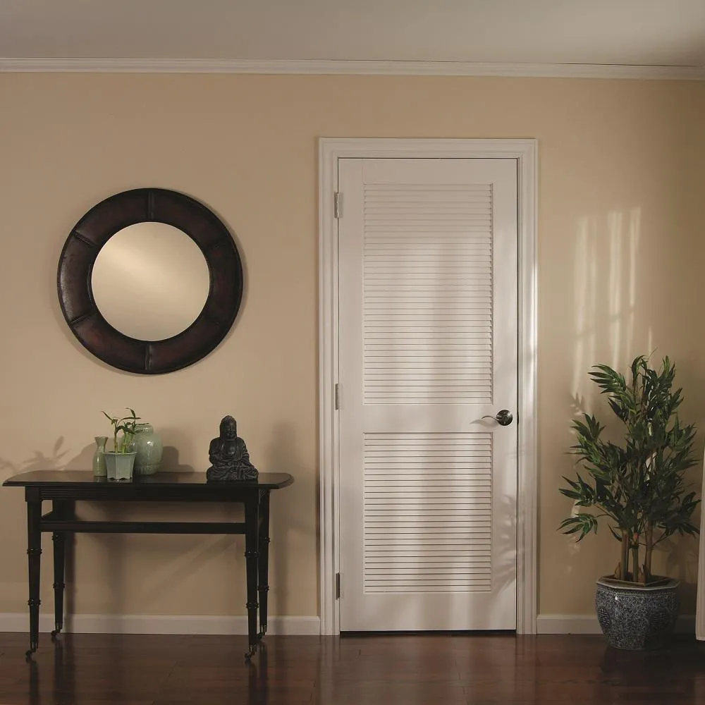 MMI Door 30 in. x 80 in. Primed Composite MDF Full Louver Over Louver Interior Door Slab, photo 4 of 6