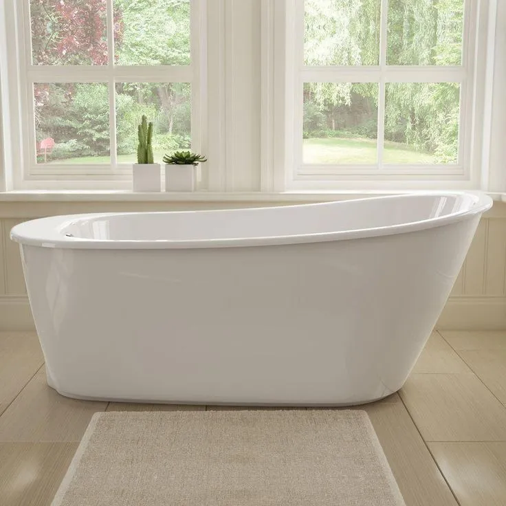 MAAX Sax 60 in. Fiberglass Reversible Drain Non-Whirlpool Flatbottom Freestanding Bathtub in White, photo 6 of 9