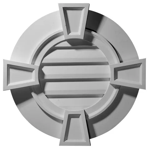 30 × 30 in Round Primed Polyurethane Paintable Gable Louver Vent