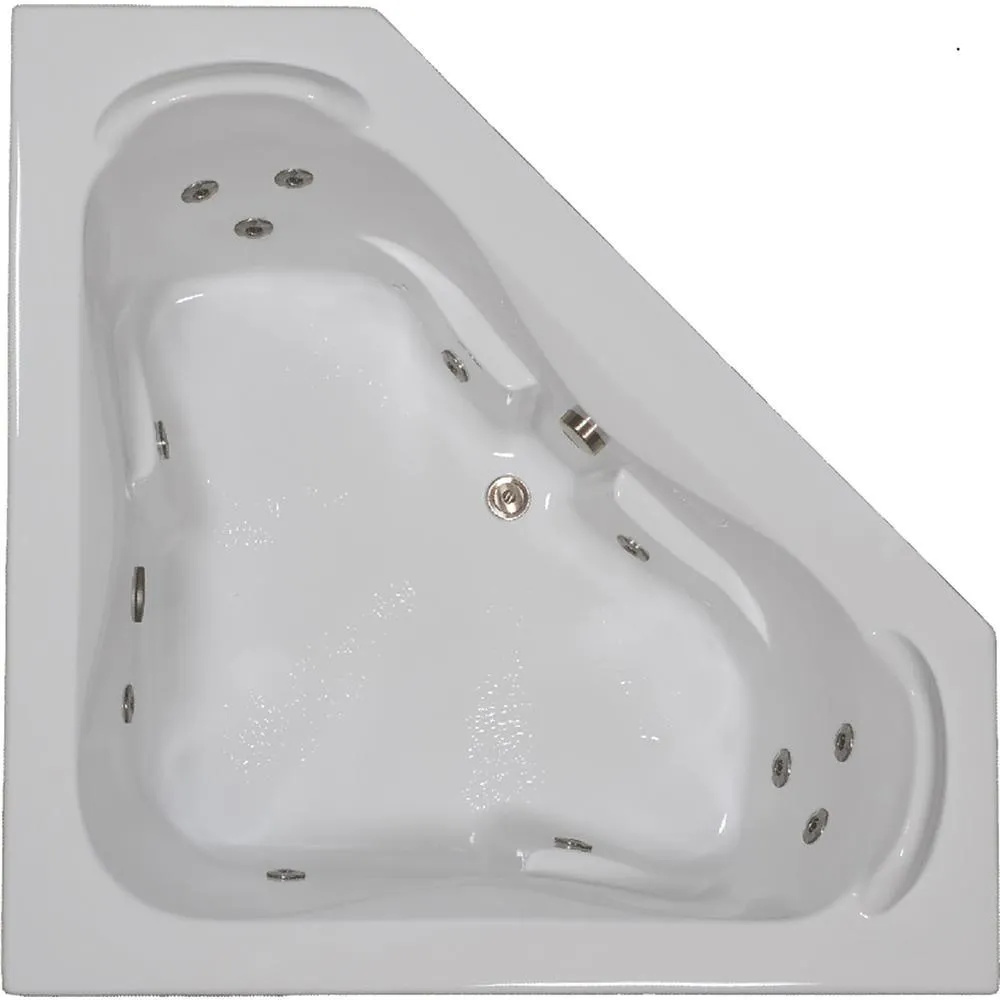 60 in. Acrylic Corner Drop-in Whirlpool Bathtub in White, photo 5 of 5