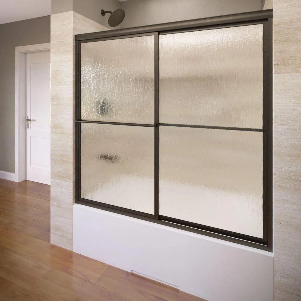 Deluxe 59 in. x 58-1/2 in. Clear Framed Sliding Tub Door in Oil Rubbed Bronze, photo 16 of 18