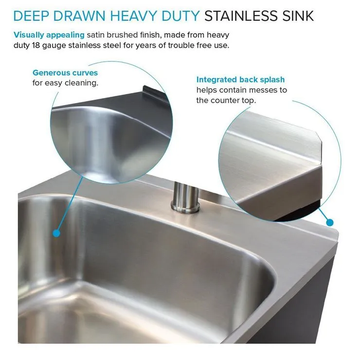 All-in-One 44.8 in. x 22 in. x 35 in. Metal Drop-In Laundry/Utility Sink and Cabinet in Black, photo 10 of 13