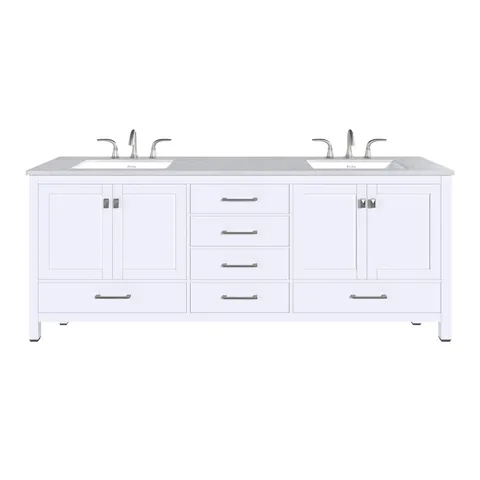 Frontier 84-inch Double Sink Bathroom Vanity, White