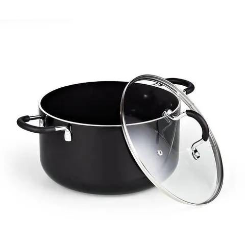8-Piece Aluminum Nonstick Cookware Set in Black
